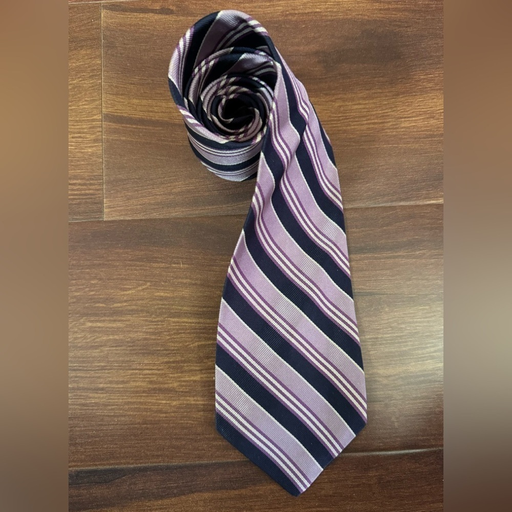 BROOKS BROTHERS Makers Purple Pure Silk Repp Tie Made in USA